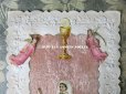 画像3: アンティーク  初聖体の大きなカニヴェ ピンクのリボン＆薔薇のフレーム  ホーリーカード プルミエール・コミュ二オン (3)