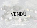 アンティーク  シルク製 6色の薔薇のロココトリム  ロココリボン 52cm