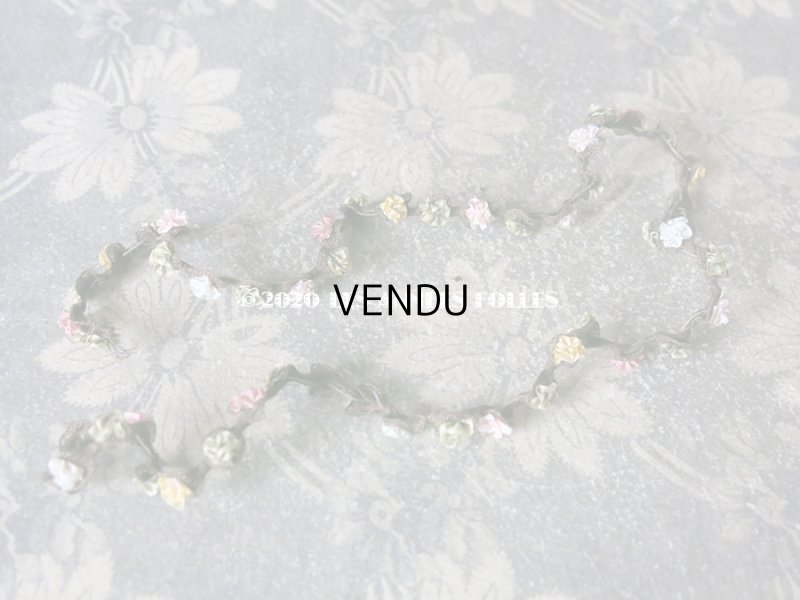 画像3: アンティーク  シルク製 6色の薔薇のロココトリム  ロココリボン 52cm