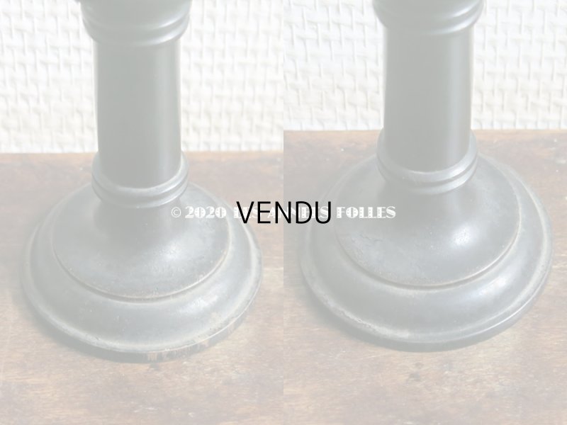 画像10: アンティーク  黒い木製の燭台 キャンドルホルダー