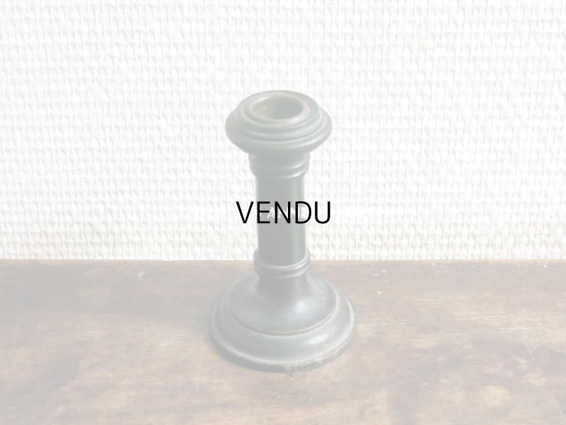 画像8: アンティーク  黒い木製の燭台 キャンドルホルダー