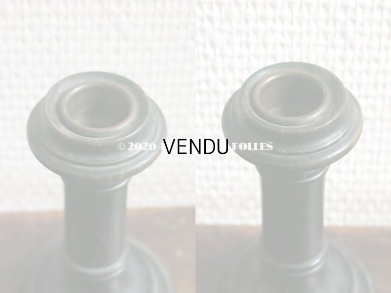 画像4: アンティーク  黒い木製の燭台 キャンドルホルダー