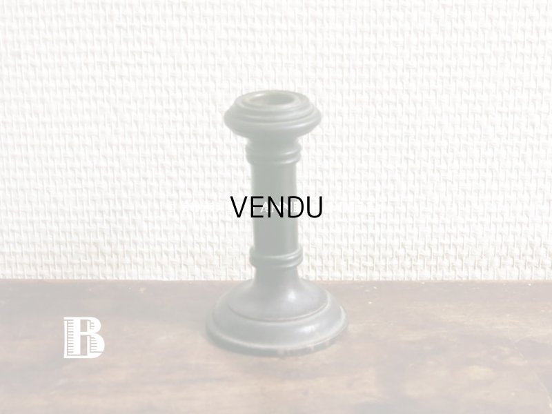 画像7: アンティーク  黒い木製の燭台 キャンドルホルダー