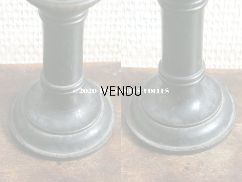 画像5: アンティーク  黒い木製の燭台 キャンドルホルダー