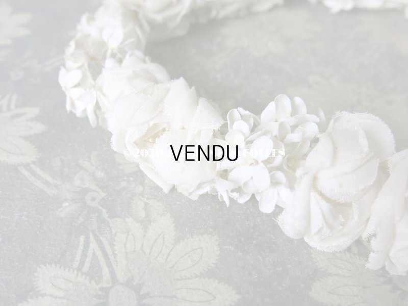 画像5: アンティーク 薔薇&ライラックの花冠 オフホワイト 布花のヘッドリース ティアラ