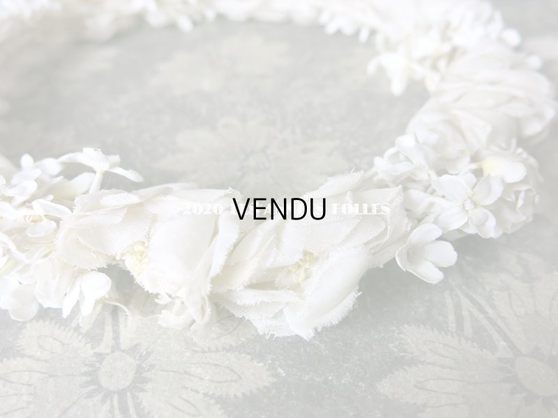 画像12: アンティーク 薔薇&ライラックの花冠 オフホワイト 布花のヘッドリース ティアラ