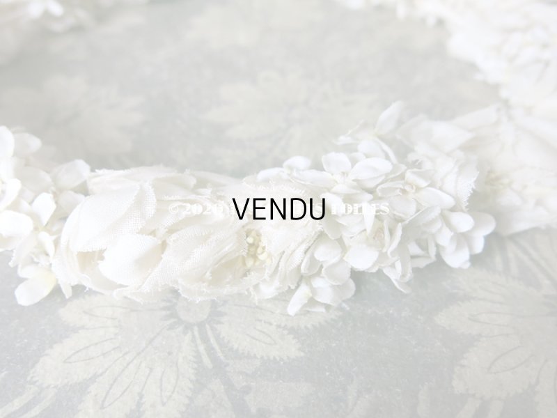 画像11: アンティーク 薔薇&ライラックの花冠 オフホワイト 布花のヘッドリース ティアラ