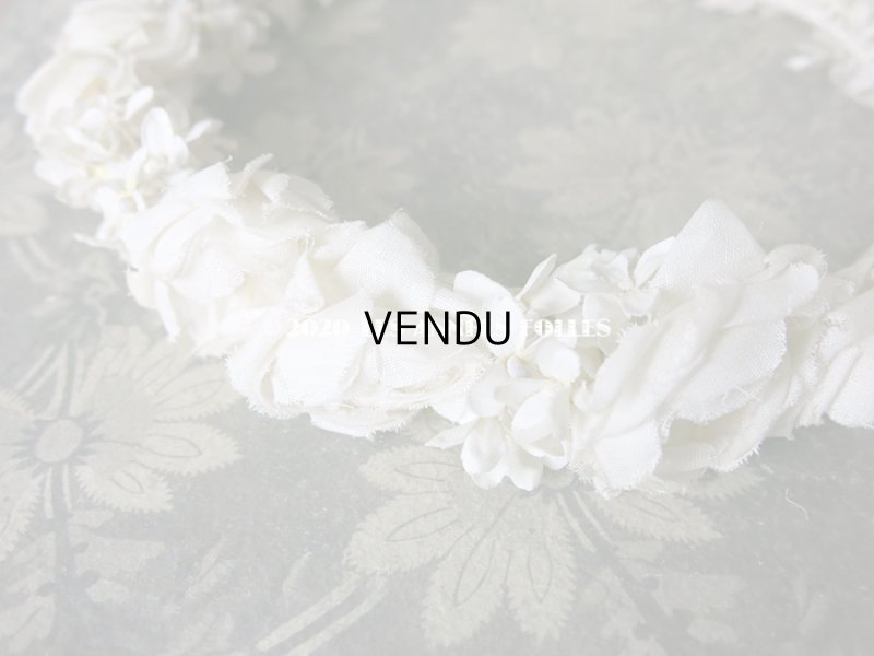 画像7: アンティーク 薔薇&ライラックの花冠 オフホワイト 布花のヘッドリース ティアラ