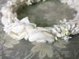 画像8: アンティーク 薔薇&ライラックの花冠 オフホワイト 布花のヘッドリース ティアラ