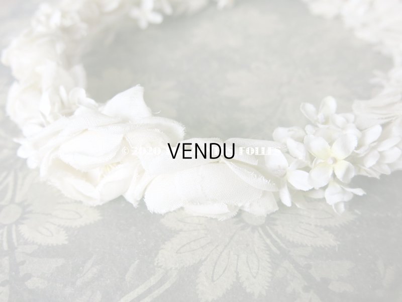 画像8: アンティーク 薔薇&ライラックの花冠 オフホワイト 布花のヘッドリース ティアラ