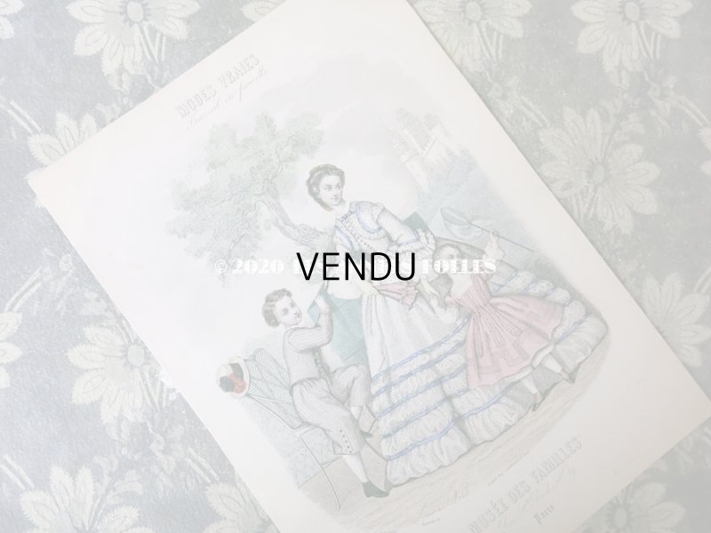 画像4: 1862年 アンティーク モード版画 モード雑誌 MODES VRAIES - MUSEE DES FAMILLES -