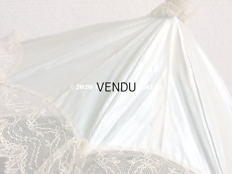 画像13: アンティーク  ドール用  パウダーブルーのパラソル 犬の頭のハンドル