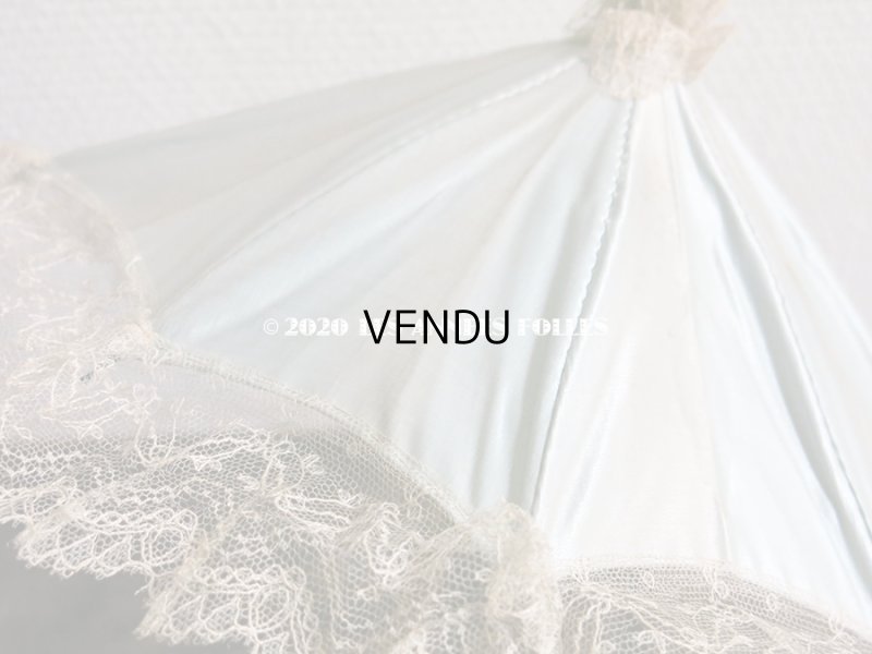 画像14: アンティーク  ドール用  パウダーブルーのパラソル 犬の頭のハンドル