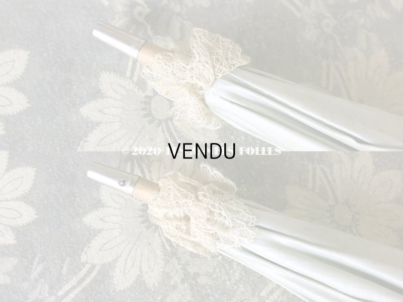 画像5: アンティーク  ドール用  パウダーブルーのパラソル 犬の頭のハンドル