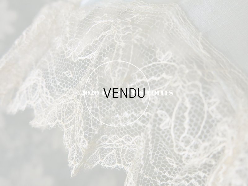 画像19: アンティーク  ドール用  パウダーブルーのパラソル 犬の頭のハンドル