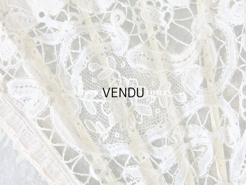 画像12: 19世紀 アンティーク ファン デュシェスレース& ポワン・ド・ガーズ