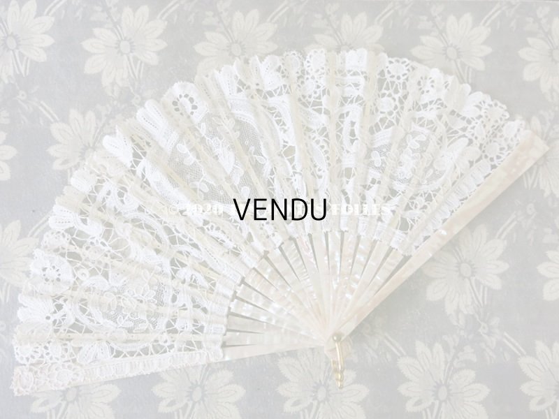 画像10: 19世紀 アンティーク ファン デュシェスレース& ポワン・ド・ガーズ