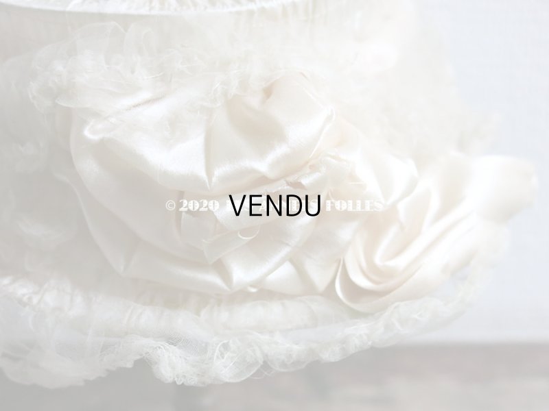 画像8: 19世紀末 アンティーク 小さな女の子用 帽子 箱付き パウダーピンクのシルクサテン＆シルクシフォン