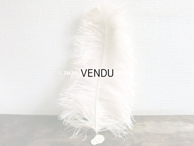 画像13: アンティーク 大きなフェザー ライラック & パウダーピンク 羽飾り オリジナルのラベル付き