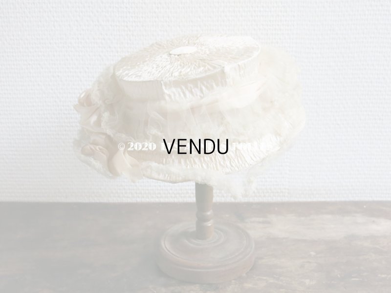 画像5: 19世紀末 アンティーク 小さな女の子用 帽子 箱付き パウダーピンクのシルクサテン＆シルクシフォン