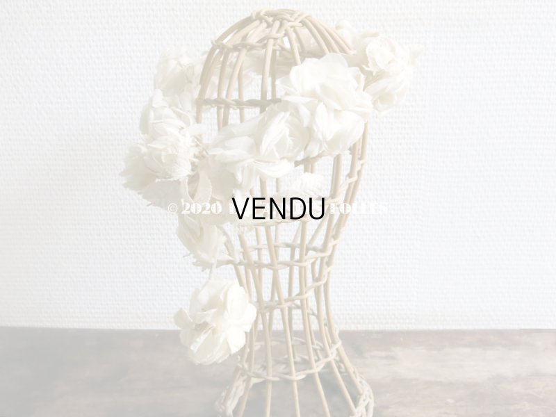 画像4: アンティーク 薔薇とその蕾の花冠 オフホワイト 布花のヘッドリース ティアラ