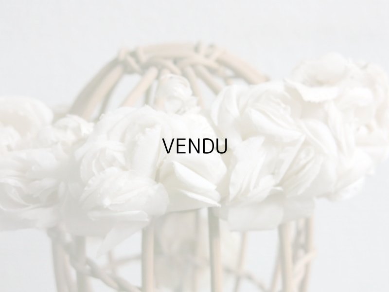 画像13: アンティーク 薔薇とその蕾の花冠 オフホワイト 布花のヘッドリース ティアラ