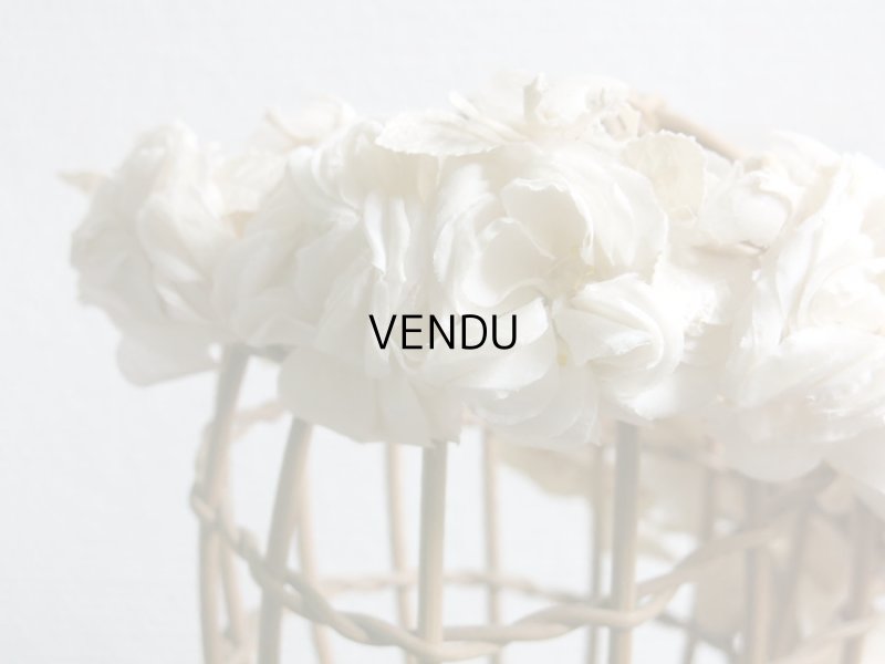 画像12: アンティーク 薔薇とその蕾の花冠 オフホワイト 布花のヘッドリース ティアラ