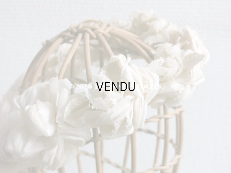 画像7: アンティーク 薔薇とその蕾の花冠 オフホワイト 布花のヘッドリース ティアラ