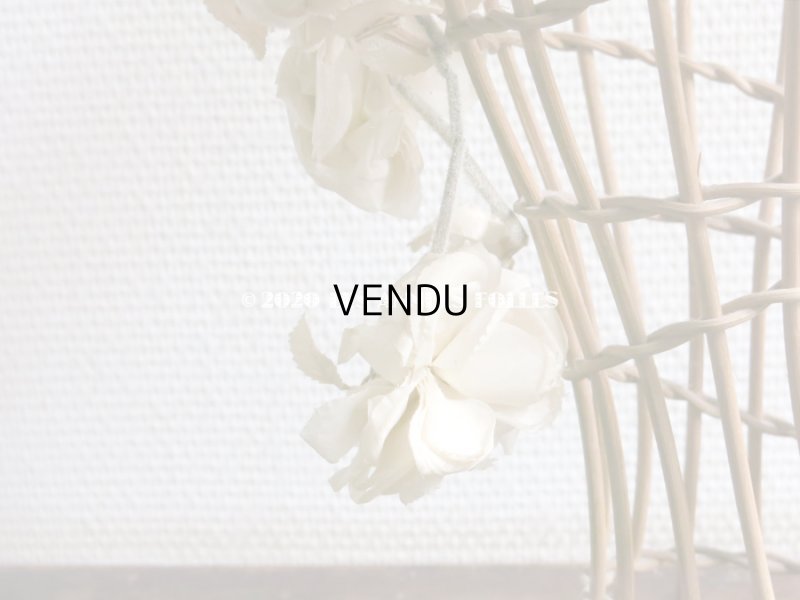 画像10: アンティーク 薔薇とその蕾の花冠 オフホワイト 布花のヘッドリース ティアラ