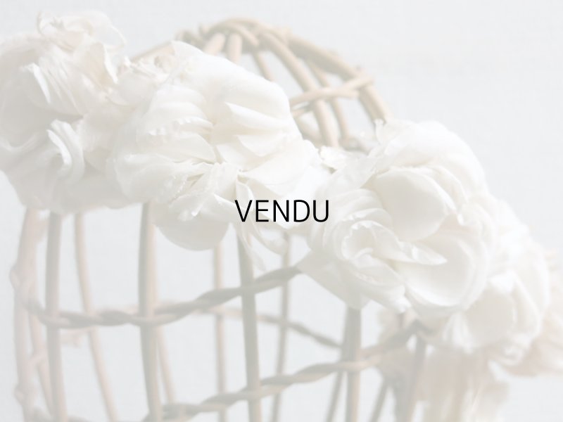 画像11: アンティーク 薔薇とその蕾の花冠 オフホワイト 布花のヘッドリース ティアラ