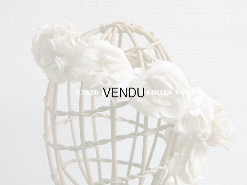 画像6: アンティーク 薔薇とその蕾の花冠 オフホワイト 布花のヘッドリース ティアラ