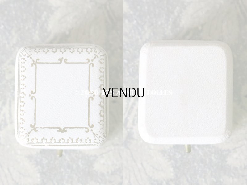 画像3: アンティーク ジュエリーボックス 金彩入り オフホワイト リングボックス