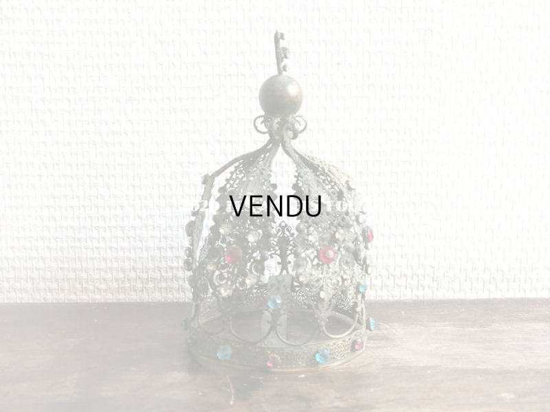 画像5: 19世紀 アンティーク ピンク＆ブルー＆クリアの石付き 聖母マリア＆幼いキリストの王冠