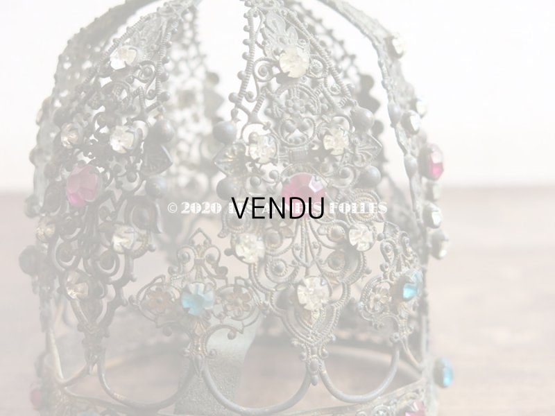 画像11: 19世紀 アンティーク ピンク＆ブルー＆クリアの石付き 聖母マリア＆幼いキリストの王冠