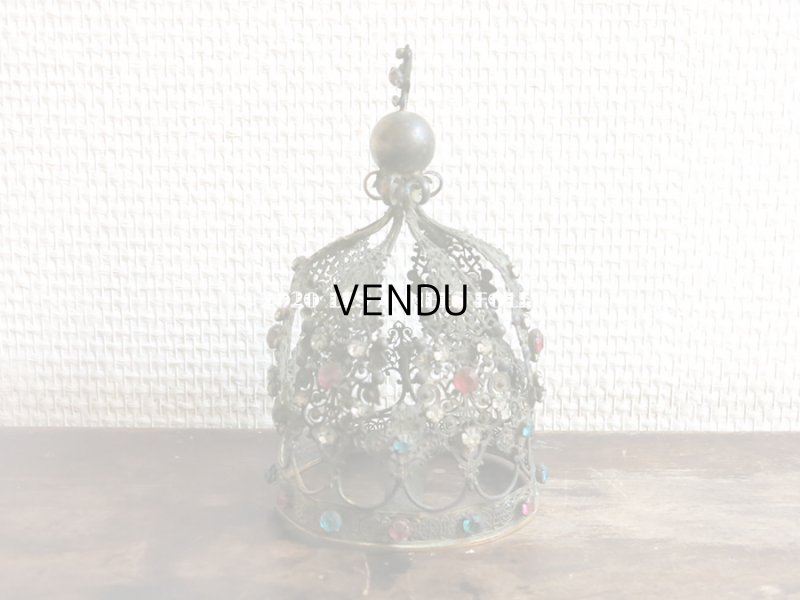 画像6: 19世紀 アンティーク ピンク＆ブルー＆クリアの石付き 聖母マリア＆幼いキリストの王冠