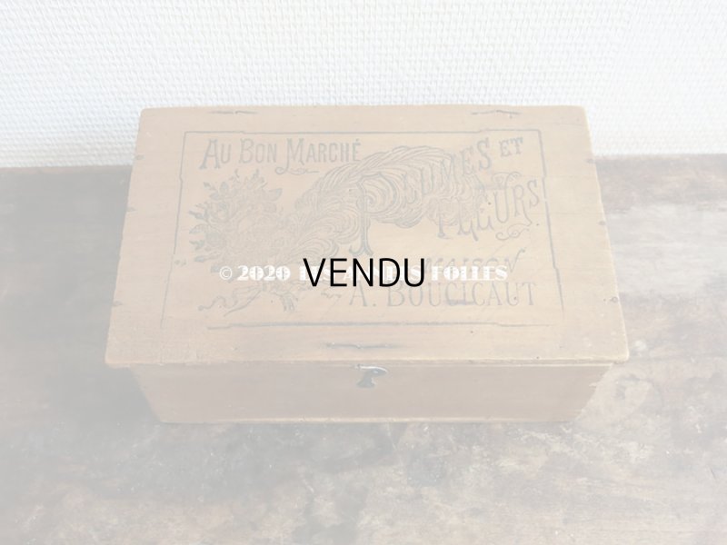 画像3: 1900年代 アンティーク ボンマルシェ百貨店の木箱 フェザー＆布花  - AU BON MARCHE MAISON BOUCICAUT PARIS -