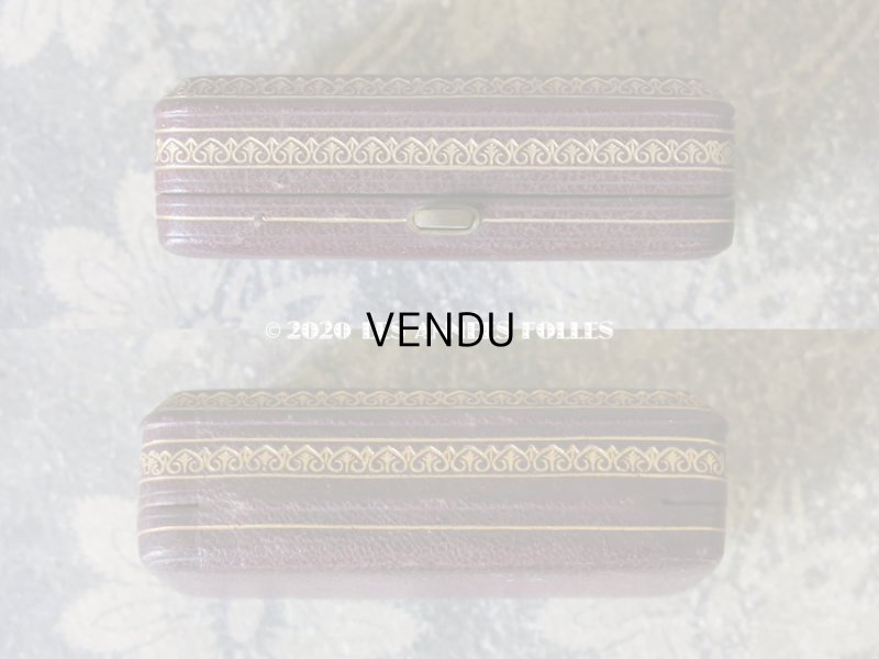 画像5: アンティーク 本革製　金彩＆イニシャル入り ジュエリーボックス 