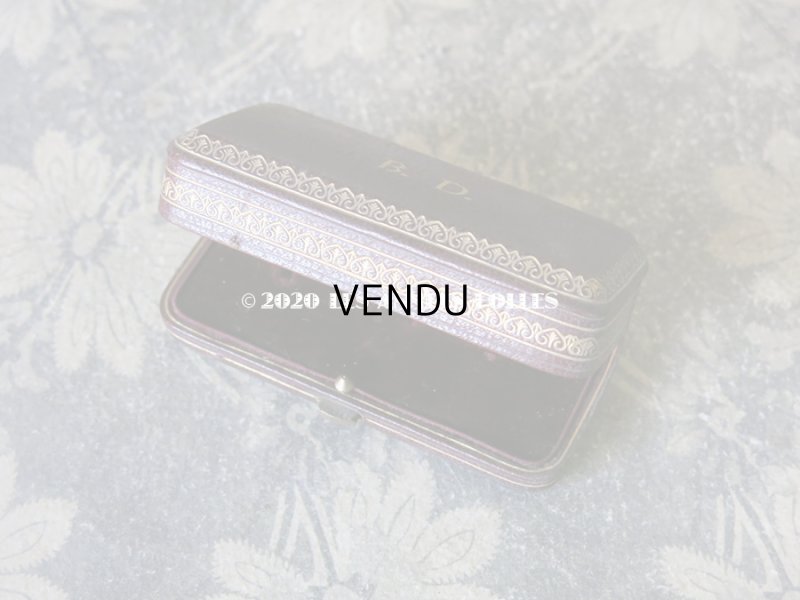 画像7: アンティーク 本革製　金彩＆イニシャル入り ジュエリーボックス 