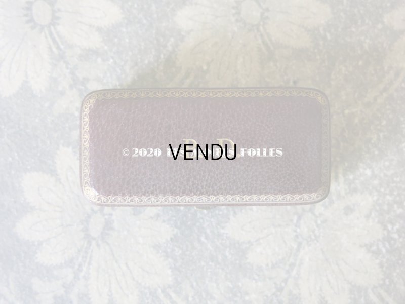 画像3: アンティーク 本革製　金彩＆イニシャル入り ジュエリーボックス 