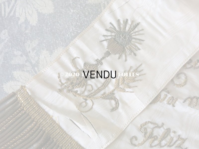 画像3: 1899年 アンティーク コミュニオンの腕章 メタル刺繍入り