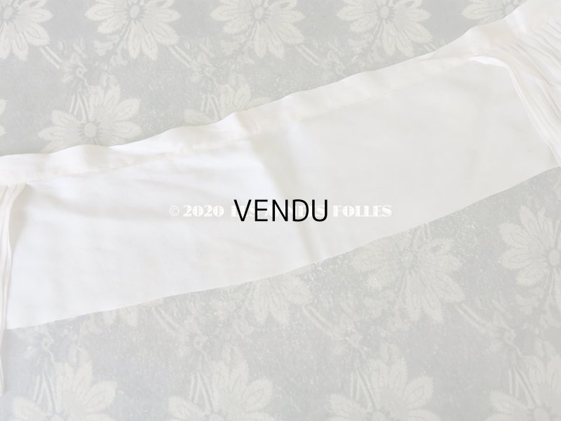 画像5: アンティーク  シルク製 幅広 プリーツの付け襟 生成り色