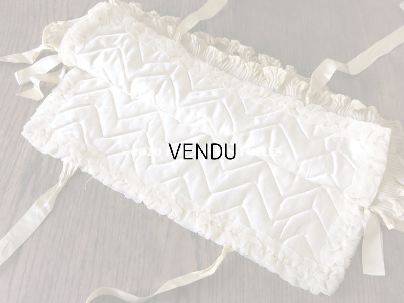 画像5: アンティーク シルクシフォンのフリル & フィレレースのハンキーケース　ポシェット アイボリー色