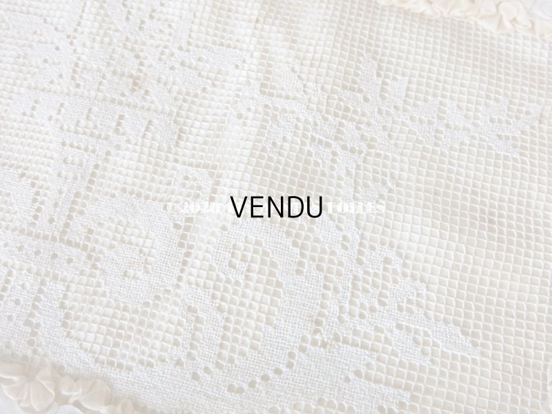 画像9: アンティーク シルクシフォンのフリル & フィレレースのハンキーケース　ポシェット アイボリー色