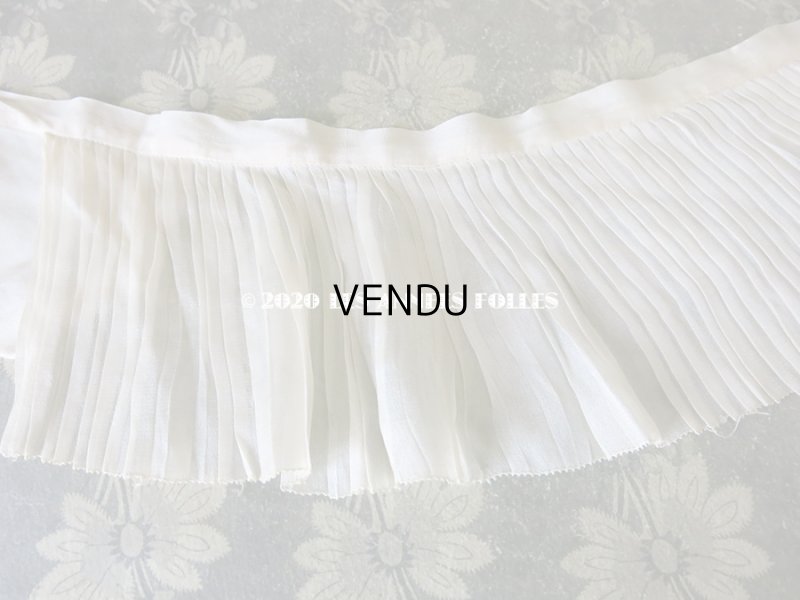 画像6: アンティーク  シルク製 幅広 プリーツの付け襟 生成り色