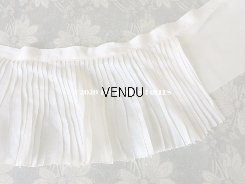 画像4: アンティーク  シルク製 幅広 プリーツの付け襟 生成り色