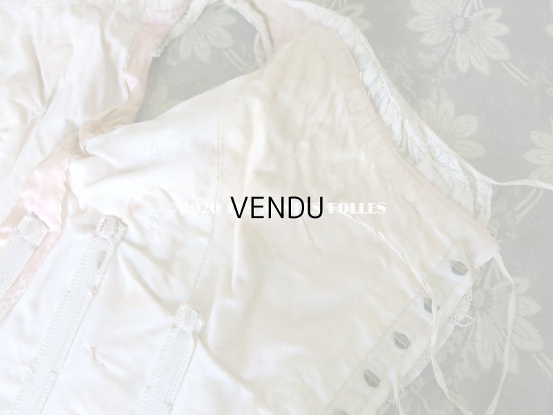 画像18: 1900年代 アンティーク ピンクのリボンが結ばれた少女のアンサンブル コルサージュ & スカート 