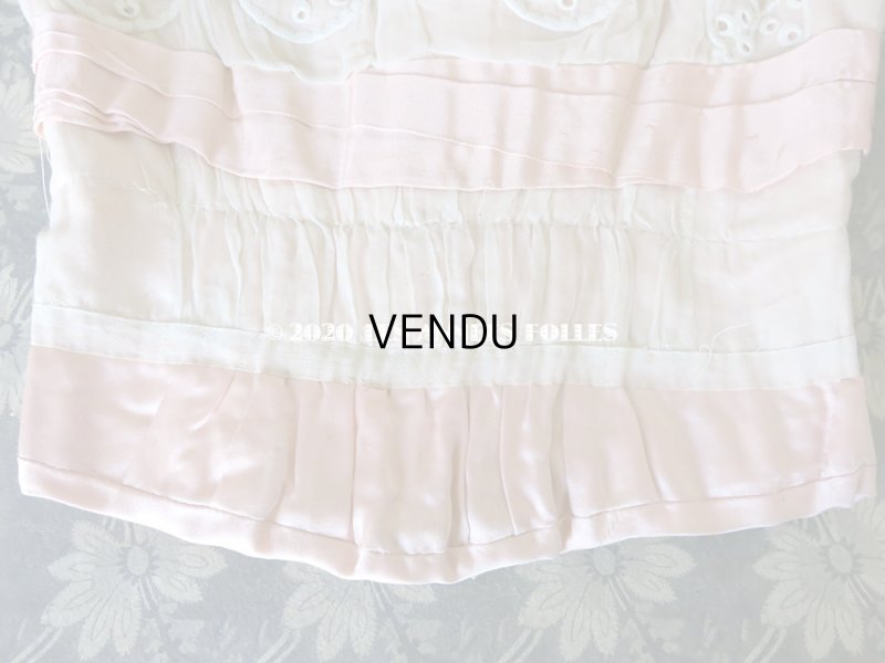 画像12: 1900年代 アンティーク ピンクのリボンが結ばれた少女のアンサンブル コルサージュ & スカート 