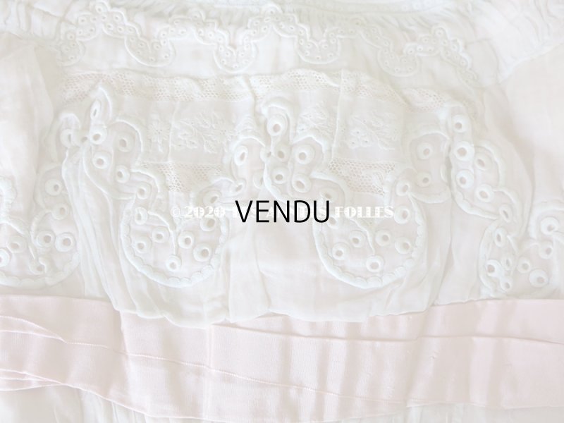 画像11: 1900年代 アンティーク ピンクのリボンが結ばれた少女のアンサンブル コルサージュ & スカート 