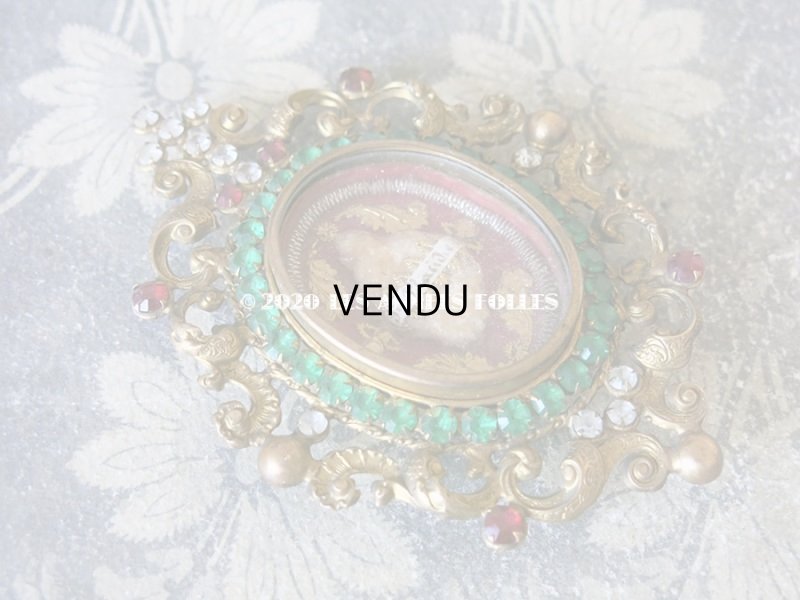 画像3: 19世紀 アンティーク ルリケール 聖遺物のペンダント クロス＆ラインストーン 聖人の遺品