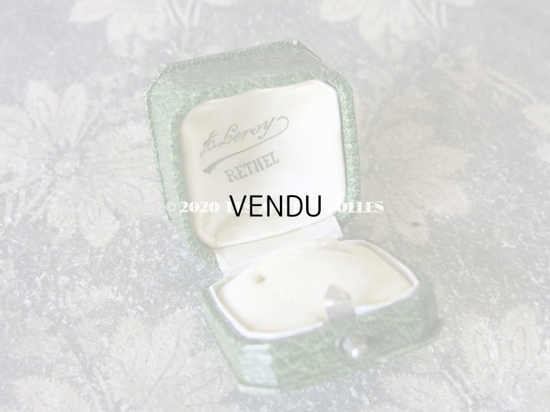 画像6: アンティーク ジュエリーボックス 金彩入り グリーン リングボックス